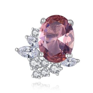 KP Nail Jewellery, &ldquo;Morgan Gemstone Selection&rdquo;, 925 Silver,   11 mm  x  11 mm Rose 002