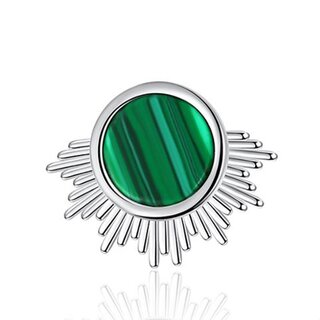 KP Nail Jewellery, &ldquo;Malachite Gemstone Selection&rdquo;, 925 Silver, Ø  11  mm x   8  mm Green 001
