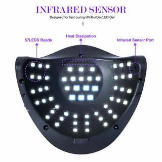 KP UV / LED 114W / 57 Leds  nail lamp for gel nails with automatic sensor